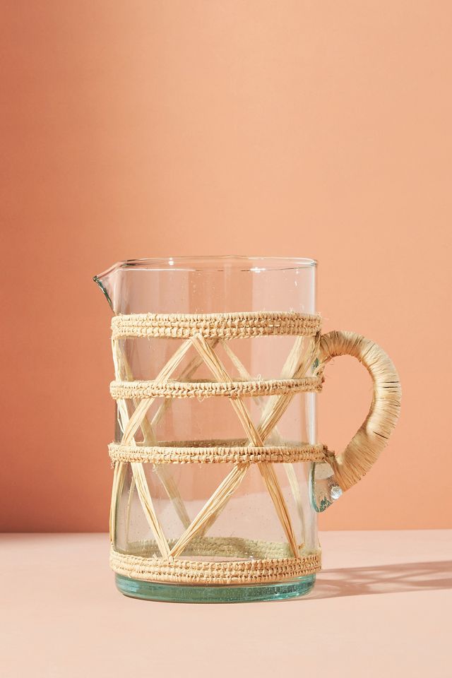 Moroccan Raffia Glass Jug