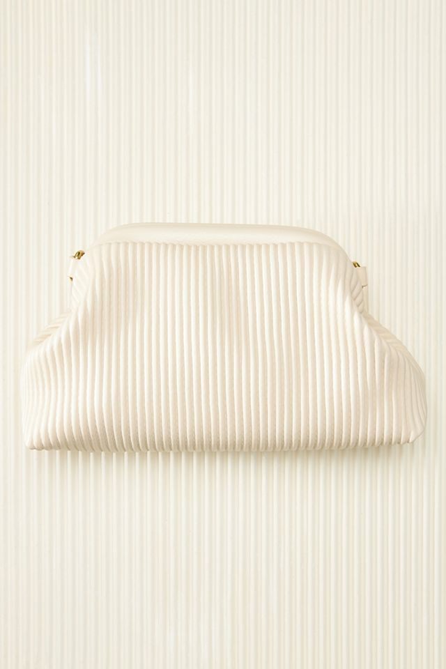 By Anthropologie Faux Leather Clamshell Clutch #3