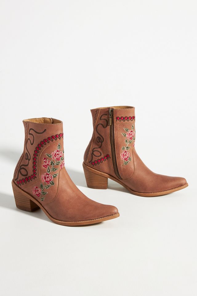 Embroidered Leather Western Boots #1
