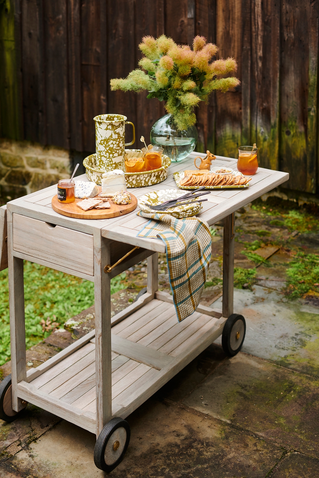 Outdoor Teak Trolley