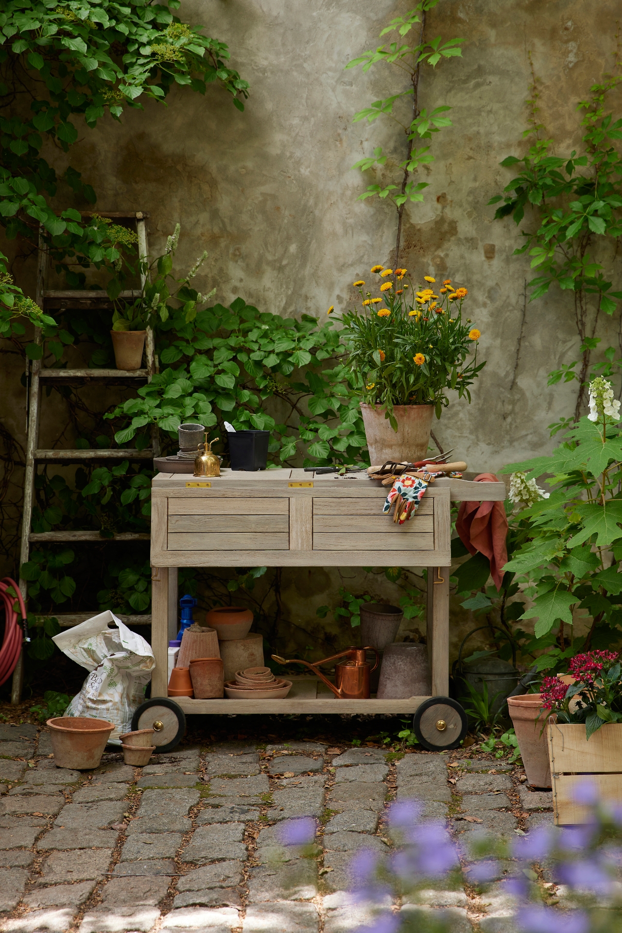 Outdoor Teak Trolley