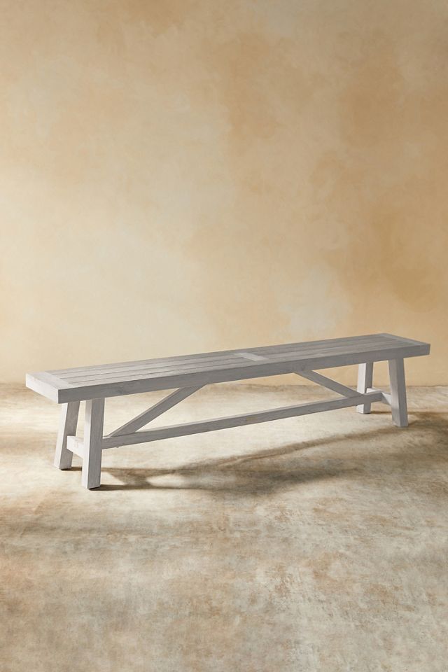 Braced Leg Teak Bench #2