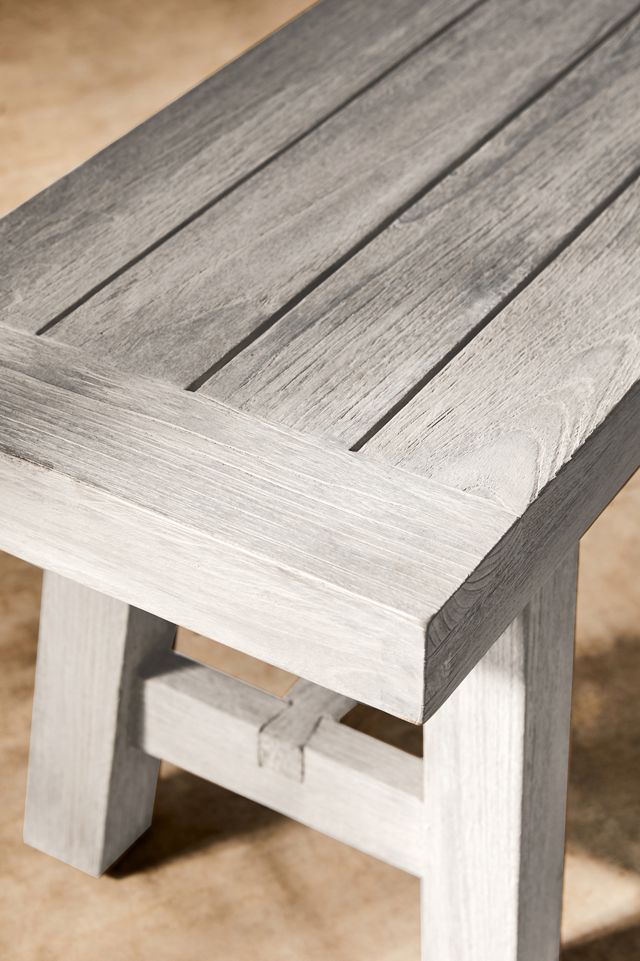 Braced Leg Teak Bench #1