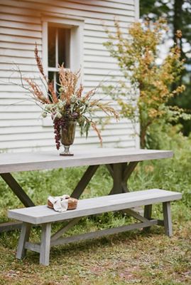 Braced Leg Teak Bench