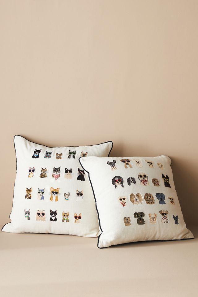Rifle Paper Co. x Loloi Cool Cats Embroidered Pillow #1