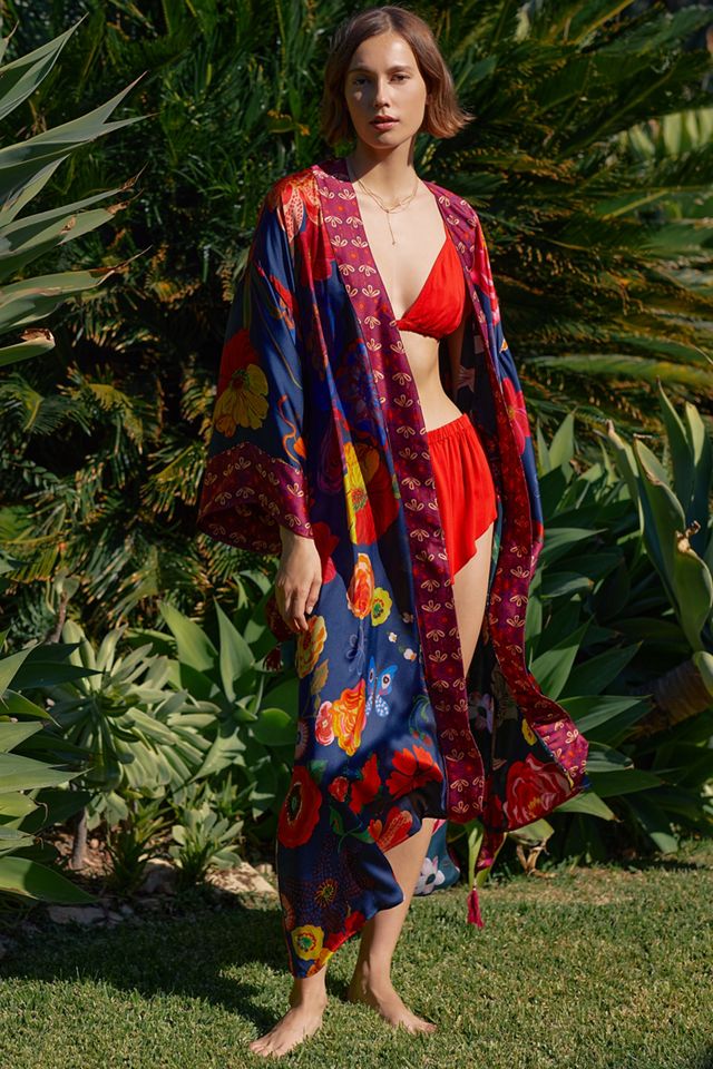 Nathalie Lete Floral Silk Robe #1