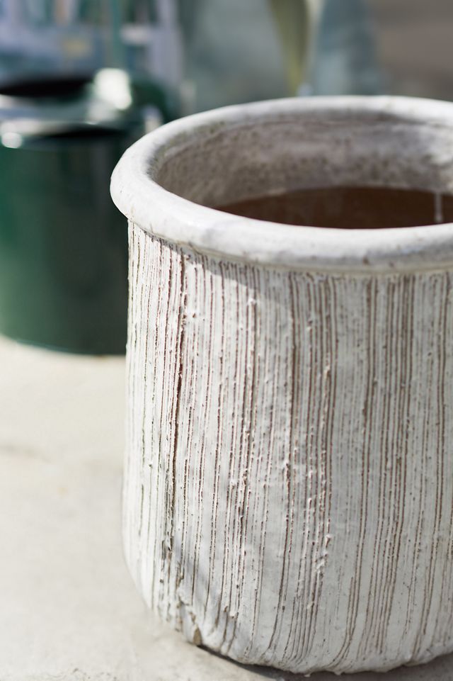 Roll Top Ceramic Planter, 12" #2