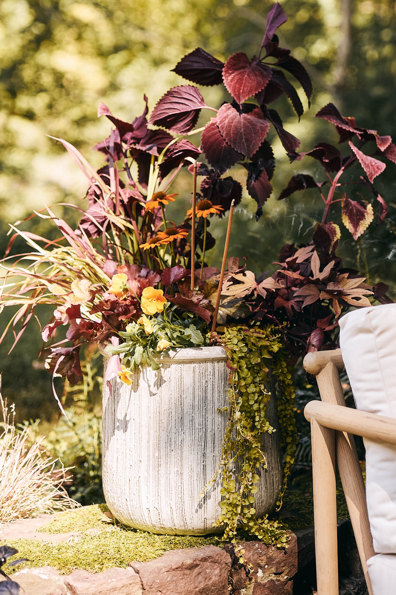 Roll Top Ceramic Planter