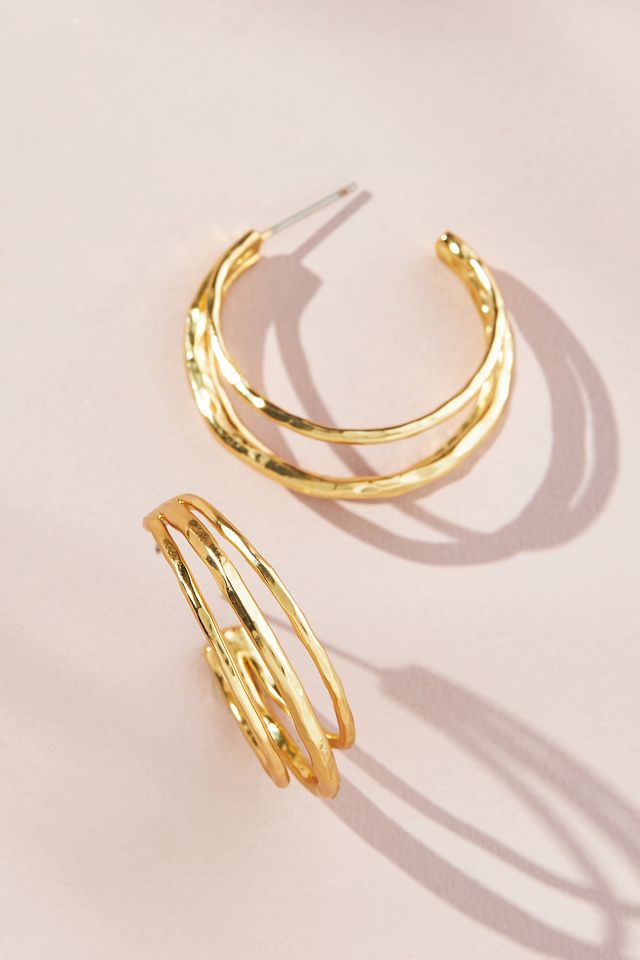 Anthropologie gold sales hoop earrings