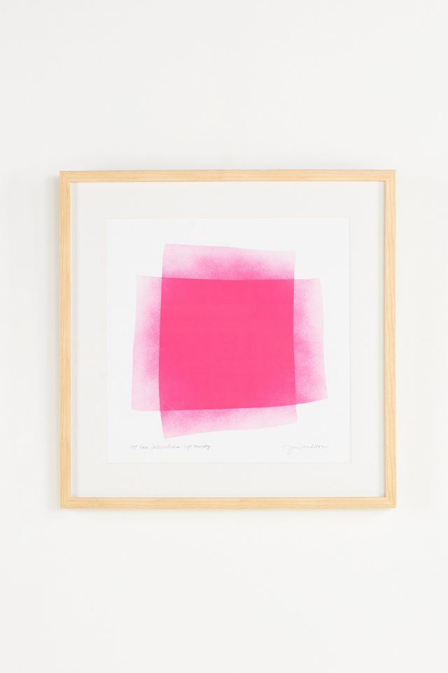 Hot Rose Intersections: Soft Geometry Wall Art #1