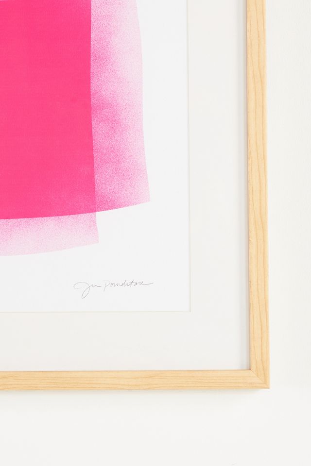 Hot Rose Intersections: Soft Geometry Wall Art #2