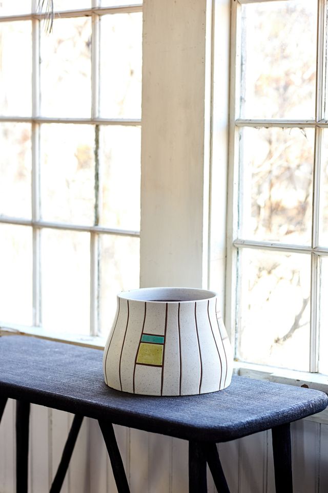Mosaic Painted Ceramic Planter, 10" #1