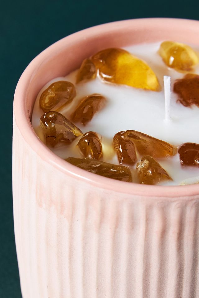 Amber Stone Ceramic Candle #2