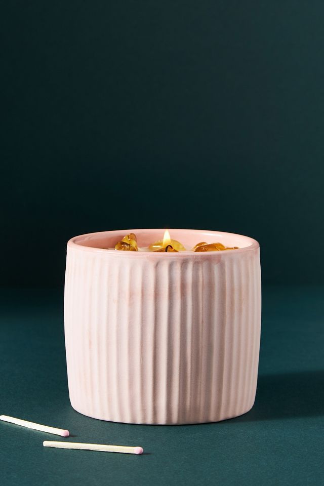 Amber Stone Ceramic Candle #1