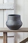 Charcoal Ceramic Bell Jar Planter, 9"