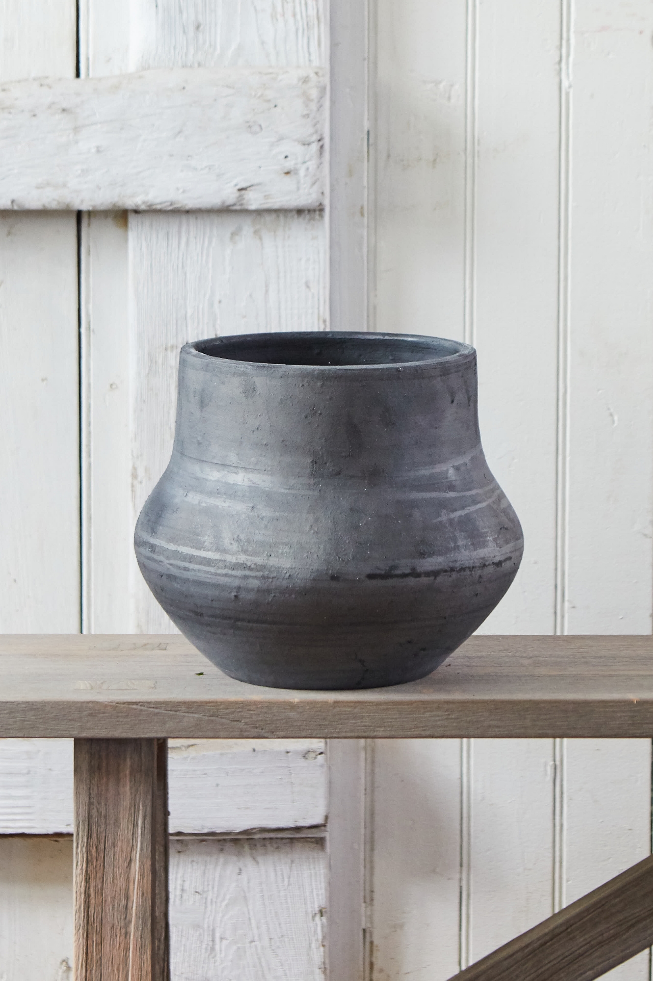 Charcoal Ceramic Bell Jar Planter