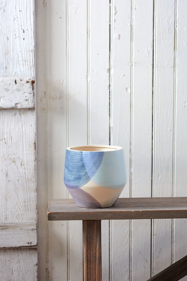 Geo Painted Ceramic Planter, 7" #1