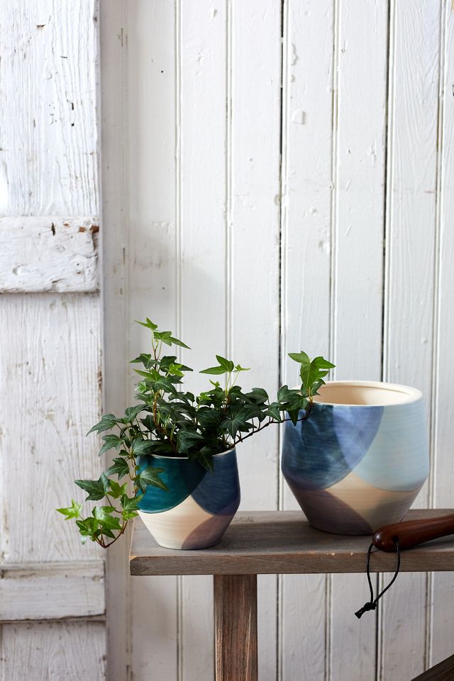 Geo Painted Ceramic Planter, 7"