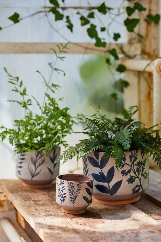 Indigo Floral Footed Planter 4