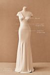 Jenny by Jenny Yoo Briony Cap-Sleeve Deep-V Beaded Floral Wedding Gown #7