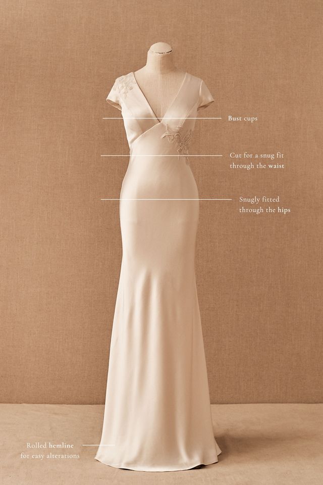Jenny by Jenny Yoo Briony Cap-Sleeve Deep-V Beaded Floral Wedding Gown #7