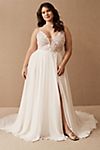 Jenny by Jenny Yoo Kelsey Chiffon & Lace V-Neck A-Line Wedding Gown #3