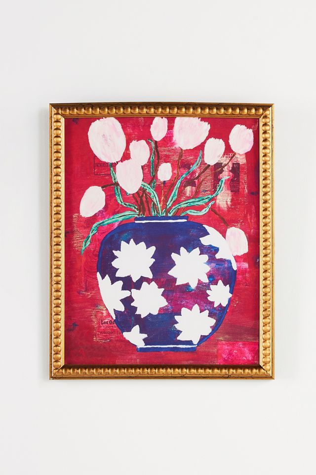 Berry, Blue, and White Wall Art #1