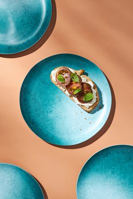 Poppy Bamboo Melamine Dinner Plates, Set of 4