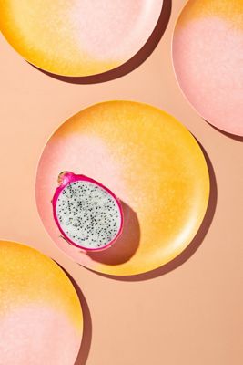 Poppy Bamboo Melamine Dinner Plates, Set of 4