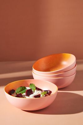 Poppy Bamboo Melamine Bowls, Set of 4