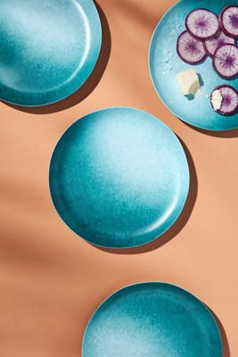 Poppy Bamboo Melamine Side Plates, Set of 4