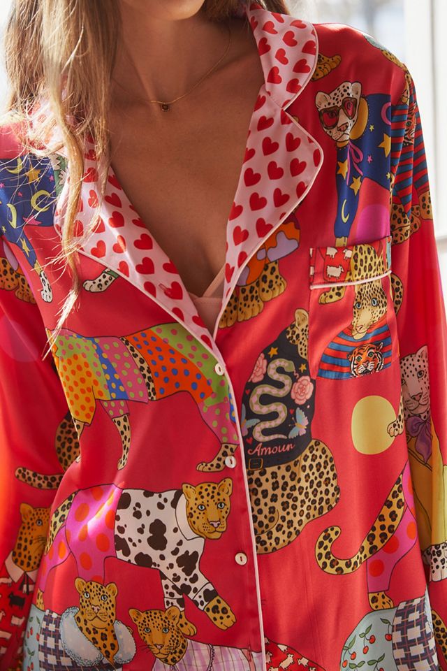 Karen Mabon Silky Leopard Pajama Set #1