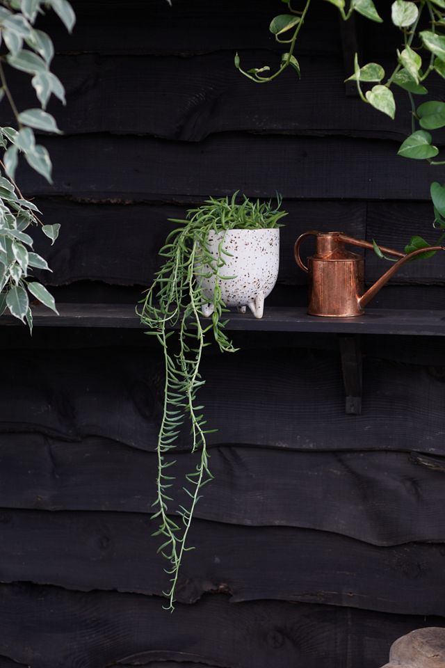 faux hanging plants indoor Hanging Fake Plants, Black Metal Planter Decor – allseasonshousedecor.com