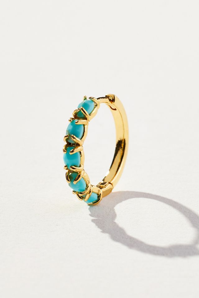 Opal Huggie Hoop Earrings #1