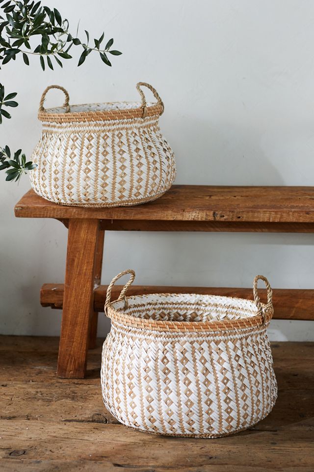 Geo White Storage Baskets, Set of 2 #1