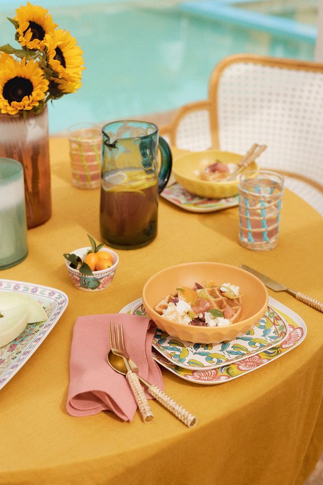 Bamboo Melamine Hibiscus Dinner Plate #5