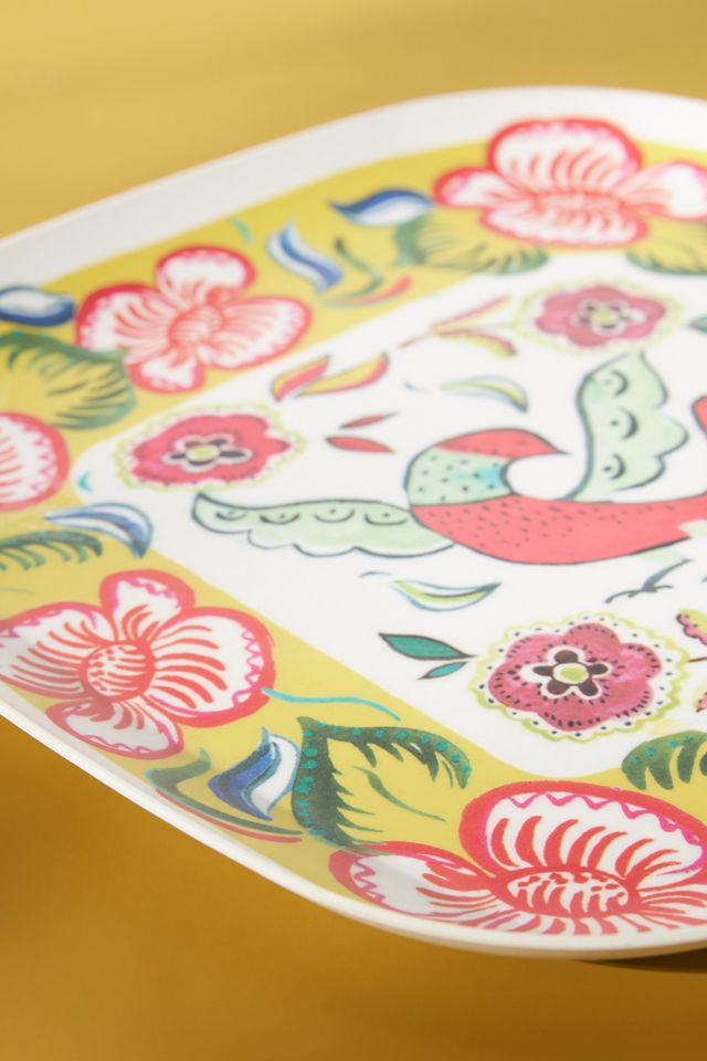 Bamboo Melamine Hibiscus Dinner Plate #2