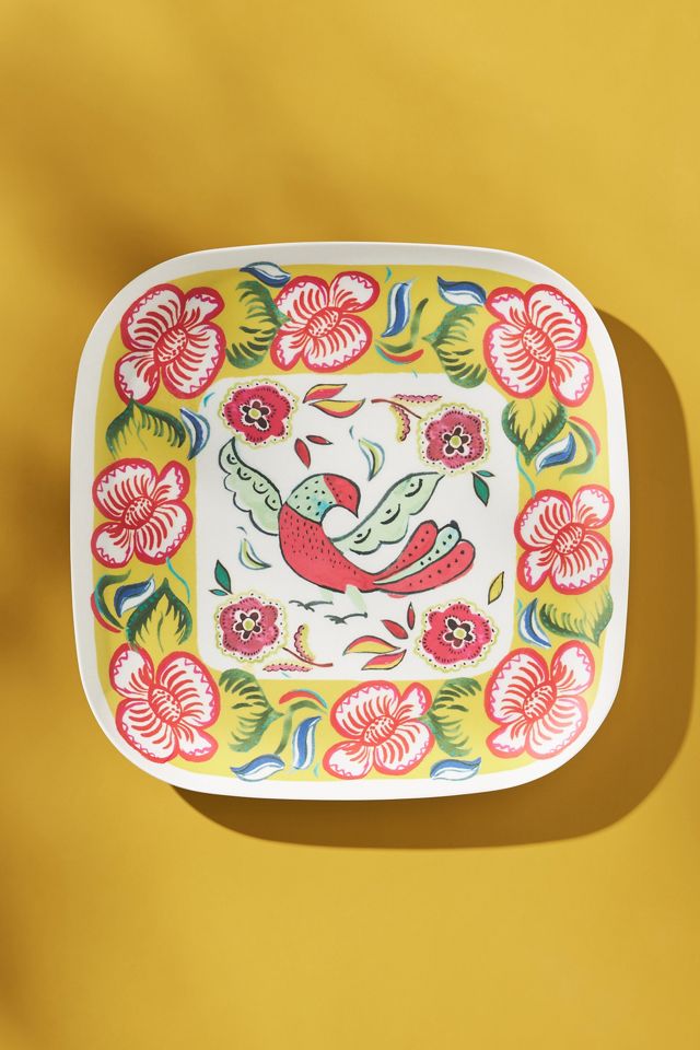 Bamboo Melamine Hibiscus Dinner Plate #1