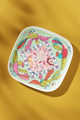 Bamboo Melamine Hibiscus Dinner Plate