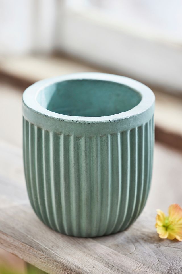 Fiber Concrete Barrel Pot, 7" #2