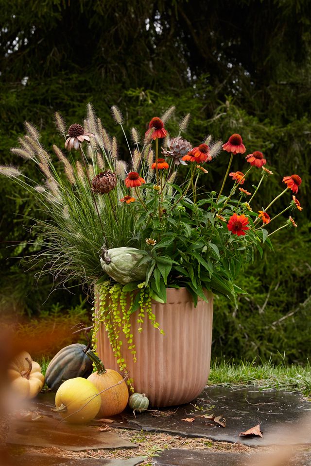 Fiber Concrete Barrel Pot, 16" #1