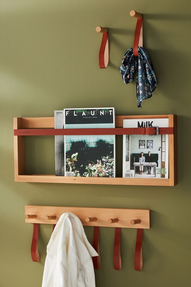 Leather and Wood Magazine Rack #3