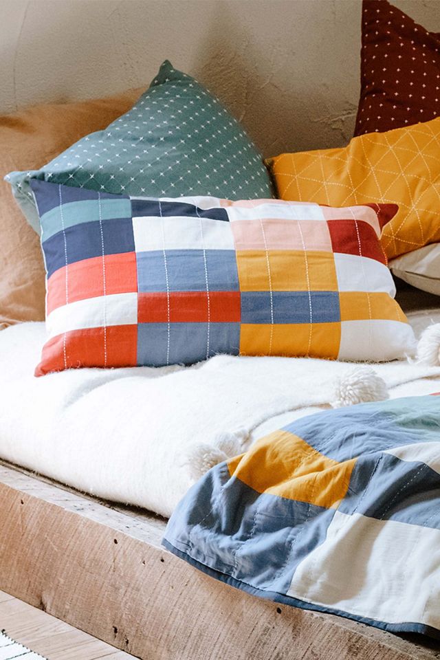 Anchal Multi Check Lumbar Pillow #1