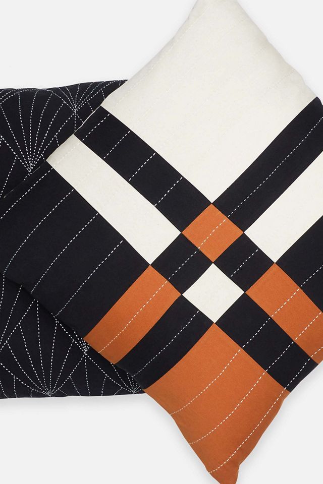 Anchal Patchwork Plaid Throw Pillow #2
