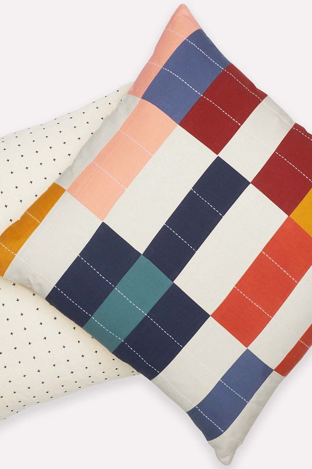 Anchal Multi Check Throw Pillow #2