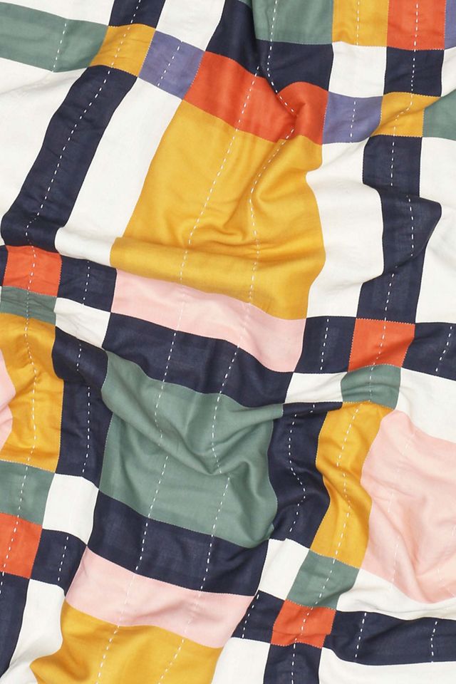 Anchal Small Patchwork Plaid Quilt Throw #2