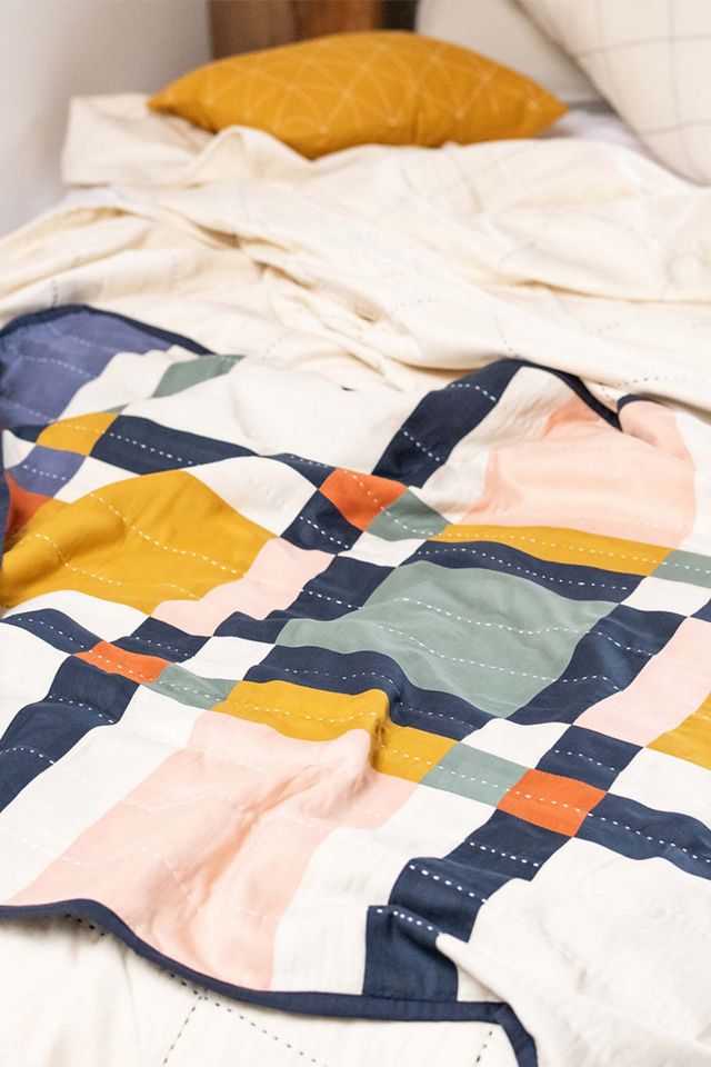 Anchal Small Patchwork Plaid Quilt Throw #3