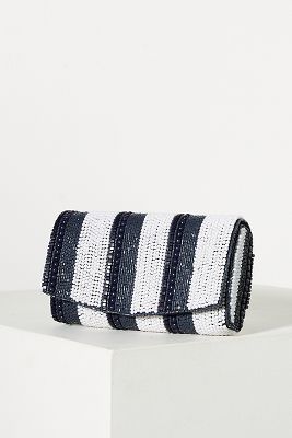 Anthropologie deals Striped Beaded Clutch