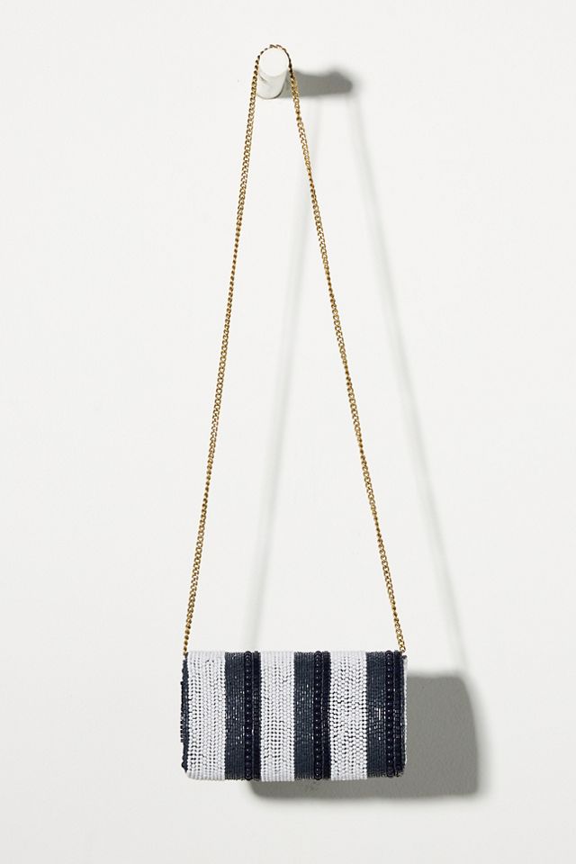 Striped Beaded Clutch #1