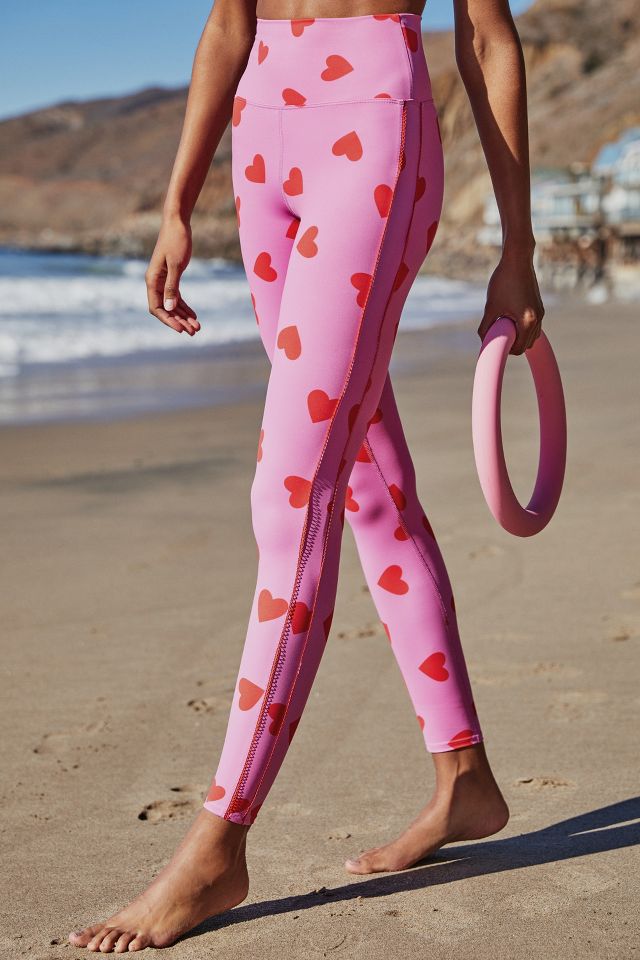 Beach Riot Leggings , Light Pink with Heart - Depop